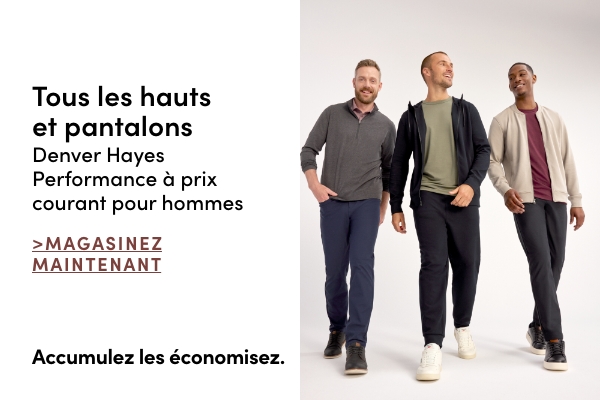 All Regular-Priced Men's Denver Hayes Performance Tops + Bottoms - Stack up the Savings