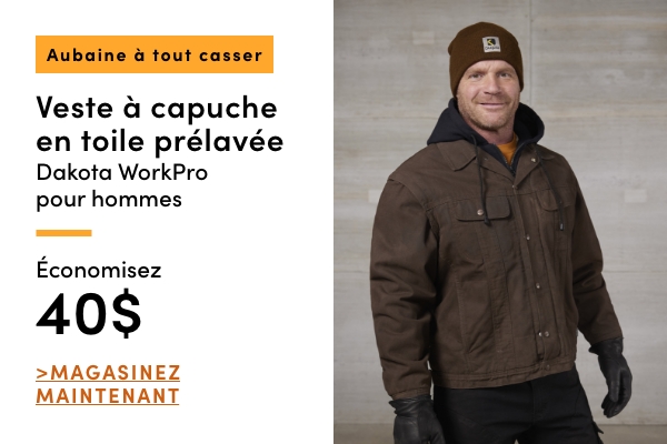 Door Crasher Men's Dakota WorkPro Washed Canvas Hooded Jacket Save $40