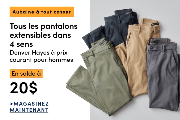 Door Crasher All Regular-Priced Men's Denver Hayes 4 Way Stretch Pants Sale $20