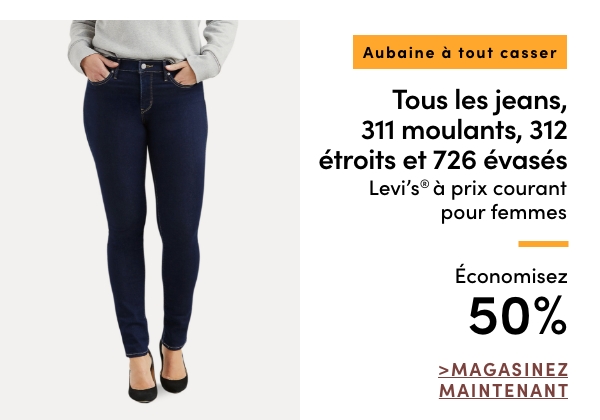 Door Crasher All Regular-Priced Women's Levi's 311 Skinny, 312 Slim + 726 Flare Series Jeans Save 50%