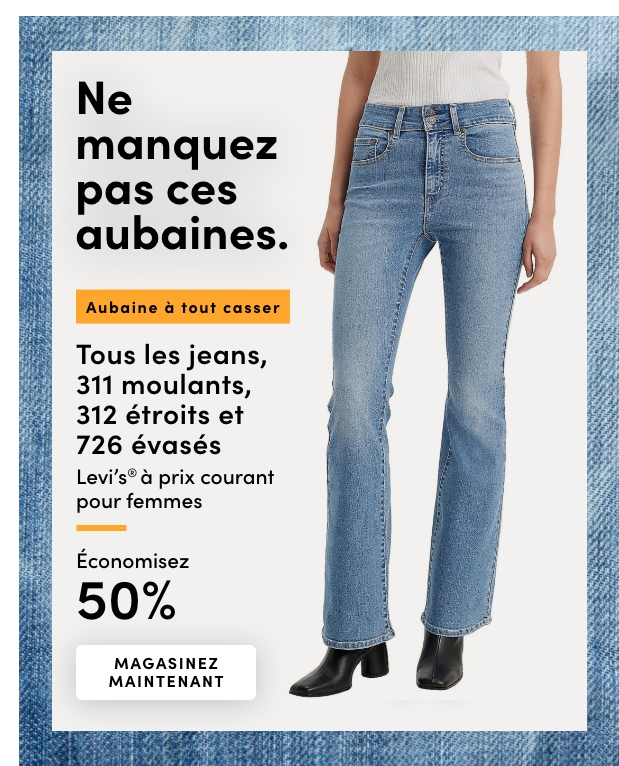 Door Crasher All Regular-Priced Women's Levi's 311 Skinny, 312 Slim + 726 Flare Series Jeans Save 50%