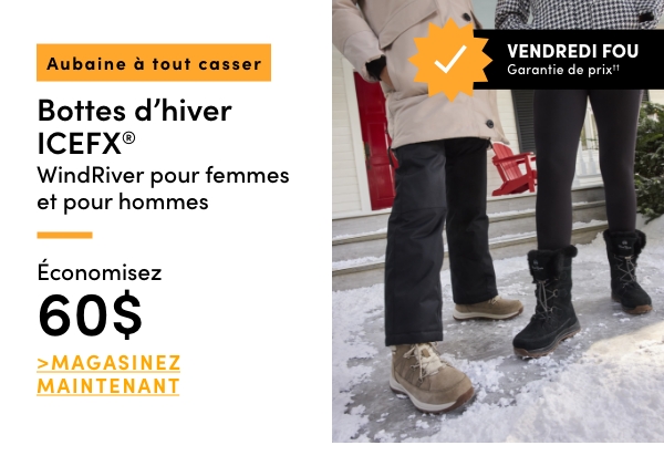 Chaussures de randonnée d'hiver ICEFX WindRiver pour femmes et pour hommes économisez 60$