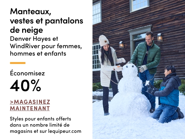 Manteaux, vestes et pantalons de neige Denver Hayes et WindRiver pour femmes, hommes et enfants économisez 40 %