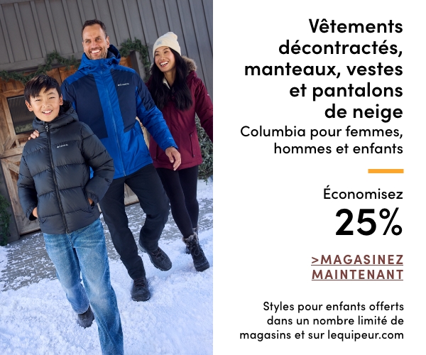 Vêtements décontractés, manteaux, vestes et pantalons de neige Columbia pour femmes, hommes et enfants économisez 25%