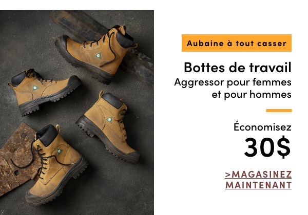 AUBAINE À TOUT CASSER Bottes de travail Aggressor pour femmes et pour hommes économisez 30 $