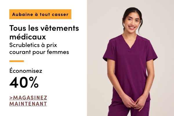 AUBAINE À TOUT CASSER Tous les vêtements médicaux Scrubletics à prix courant pour femmes économisez 40 %