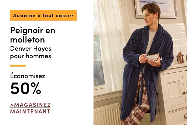  AUBAINE À TOUT CASSER Peignoir en molleton Denver Hayes pour hommes économisez 50 %