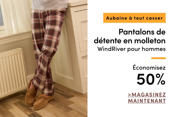 AUBAINE À TOUT CASSER Pantalons de détente en molleton WindRiver pour hommes économisez 50 %