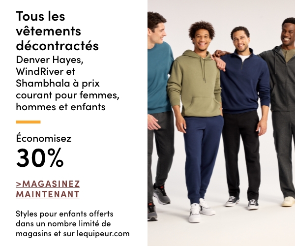 Tous les vêtements décontractés Denver Hayes, WindRiver et Shambhala à prix courant pour femmes, hommes et enfants économisez 30%