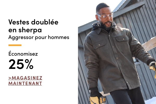 Veste doublée en sherpa Aggressor pour hommes économisez 25%