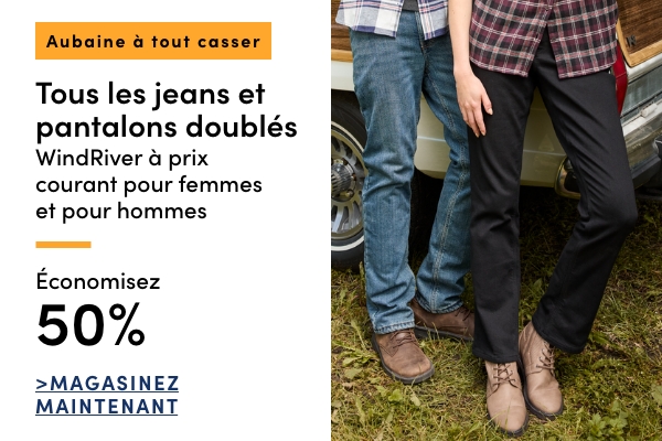 Aubaine à Tout Casser Tous les jeans et pantalons doublés WindRiver à prix courant pour femmes et pour hommes économisez 50%