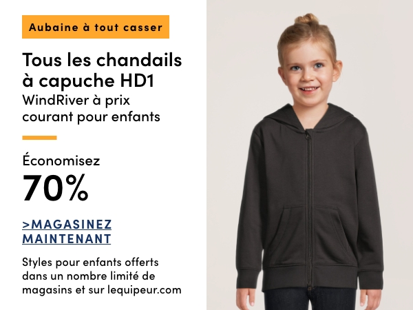 Aubaine à Tout Casser Tous les chandails à capuche HD1 WindRiver à prix courant pour enfants économisez 70%