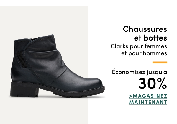 Chaussures et bottes Clarks pour femmes et pour hommes économisez 30%