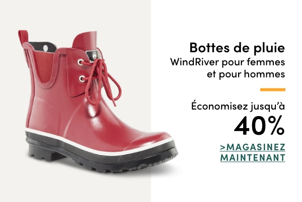  Bottes de pluie WindRiver pour femmes et pour hommes économisez jusqu'à 40%