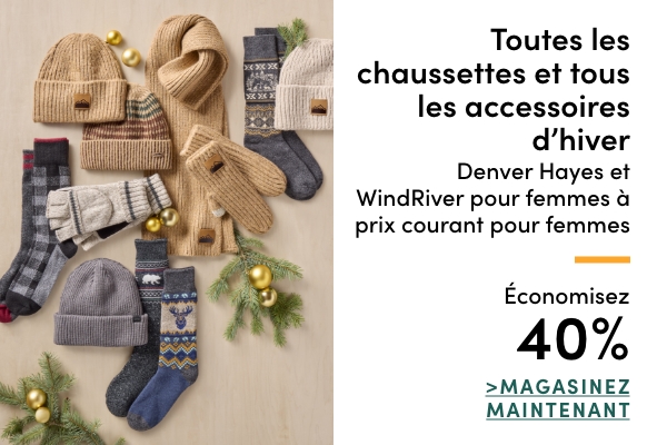 Toutes les chaussettes et accessoires d'hiver WindRiver Heritage à prix courant pour femmes et pour hommes économisez 40%