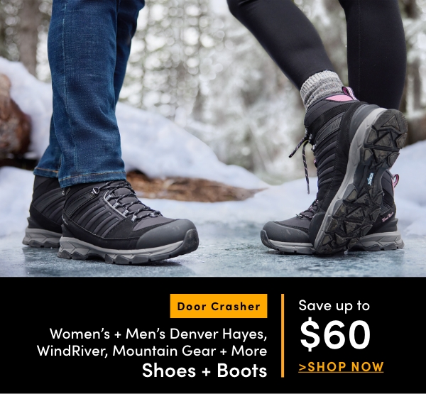 Aubaine à Tout Casser Chaussures et bottes Denver Hayes, WindRiver, Mountain Gear et plus pour femmes et pour hommes économisez jusqu'à 60$
