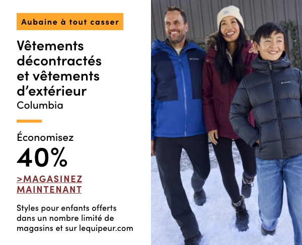 Aubaine à Tout Casser Vêtements décontractés, manteaux, vestes et pantalons de neige Columbia économisez 40%