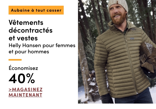 Aubaine à Tout Casser Vêtements décontractés et vestes Helly Hansen pour femmes et pour hommes économisez 40%