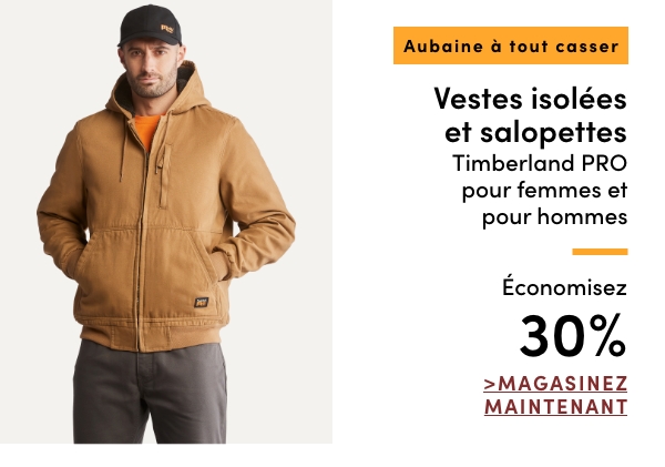 Aubaine à Tout Casser Vestes isolées et salopettes Timberland PRO pour femmes et pour hommes économisez 30%