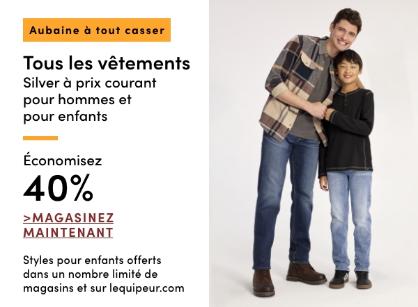 Aubaine à Tout Casser Tous les vêtements Silver à prix courant pour hommes et pour enfants économisez 40%