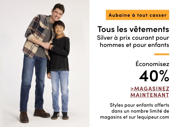 Aubaine à Tout Casser Tous les vêtements Silver à prix courant pour hommes et pour enfants économisez 40%