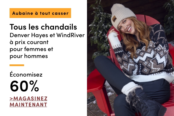 Aubaine à Tout Casser Tous les chandails Denver Hayes et WindRiver à prix courant pour femmes et pour hommes économisez 60%