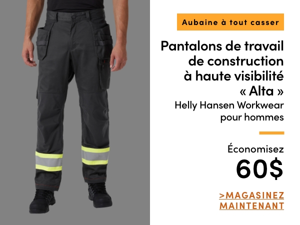 AUBAINE À TOUT CASSER Pantalon de travail de construction à haute visibilité Alta Helly Hansen Workwear pour hommes économisez 60$