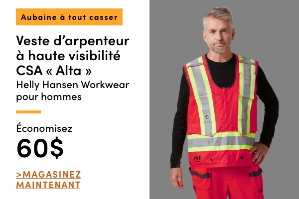 AUBAINE À TOUT CASSER Veste d'arpenteur à haute visibilité CSA Alta Helly Hansen Workwear pour hommes économisez 60$
