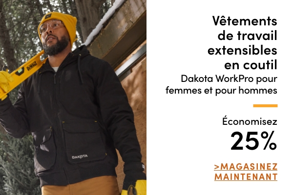 Vêtements de travail extensibles en coutil Dakota WorkPro pour femmes et pour hommes économisez 25%
