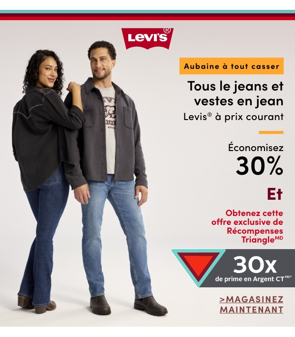 Aubaine à Tout Casser Tous les jeans et vestes en jean Levi's à prix courant pour femmes, hommes et enfants économisez 30%