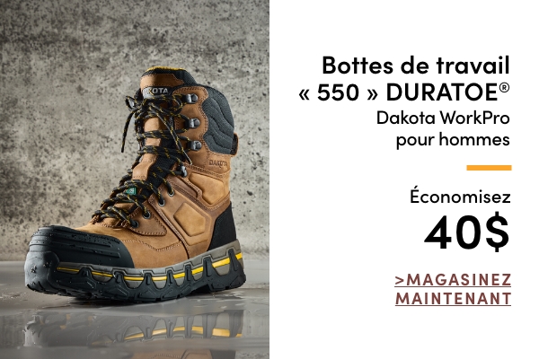  Bottes de travail 550 DURATOE® Dakota WorkPro pour hommes économisez 40 $