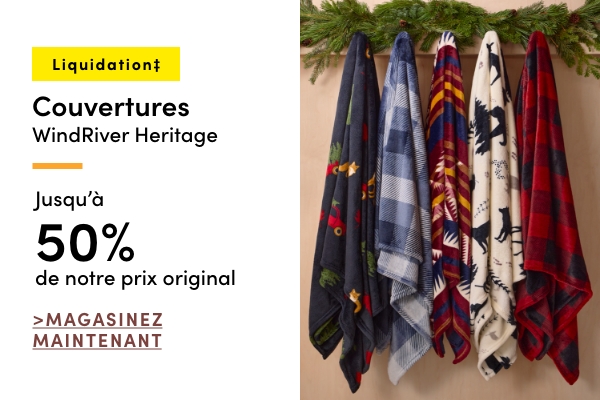 Couvertures Heritage WindRiver en liquidation jusqu'à 50 % de rabais sur notre prix original