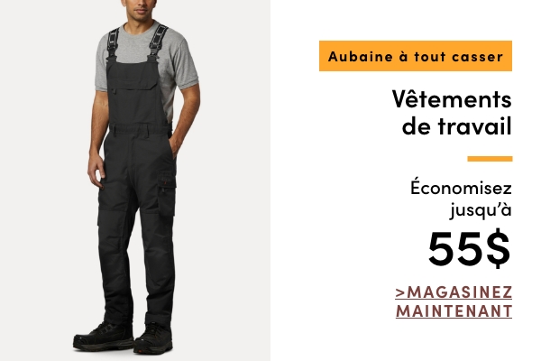 Aubaine à Tout Casser Vêtements de travail économisez jusqu'à 55 $