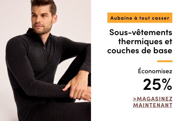 Sous-vêtements thermiques et couches de base économisez  25 %
