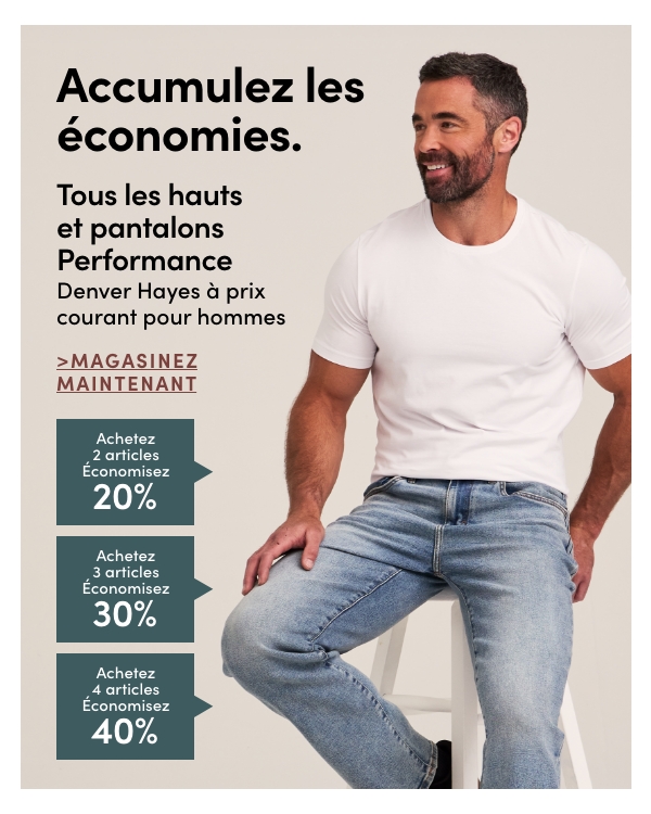 Tous les hauts et pantalons Performance Denver Hayes à prix courant pour hommes