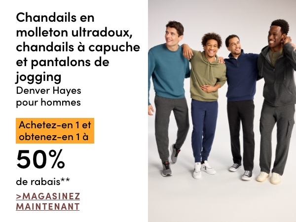 Chandails en molleton ultradoux, chandails à capuche et pantalons de jogging pour hommes achetez-en 1 et obtenez-en 1 à 50 % de rabais*