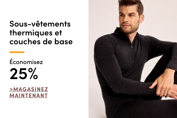 Sous-vêtements thermiques et couches de base économisez  25 %