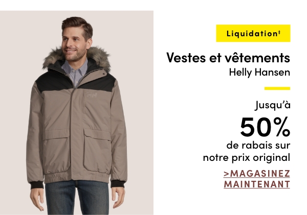 Vestes et vêtements Helly Hansen en liquidation jusqu'à 50% de rabais sur notre prix original