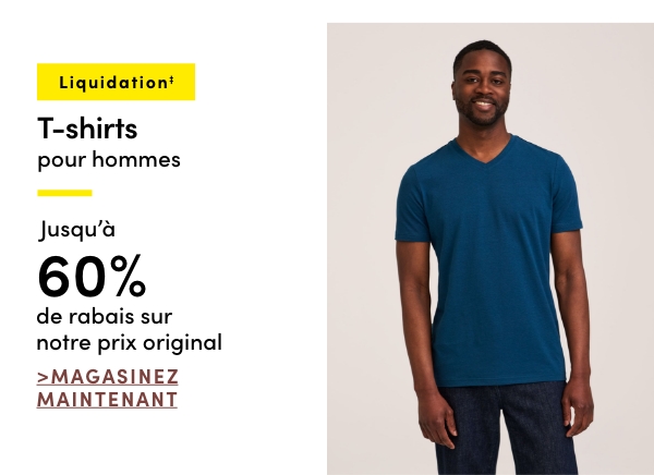  T-shirts pour hommes en liquidation jusqu'à 60% de rabais