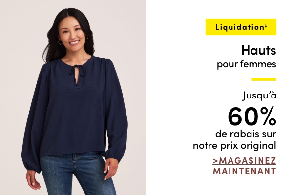 Hauts pour femmes en liquidation jusqu'à 60% de rabais sur notre prix original