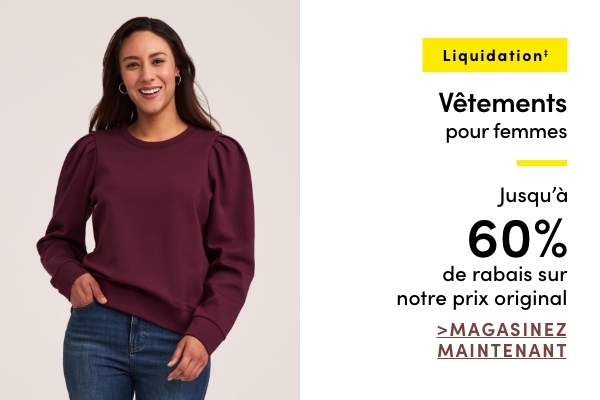 Vêtements pour femmes en liquidation jusqu'à 60% de rabais sur notre prix original