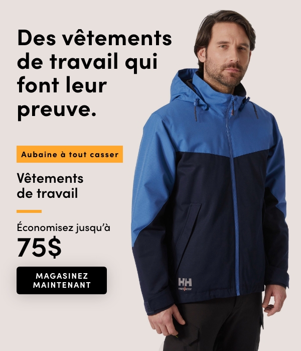 Aubaine à Tout Casser Vêtements de travail économisez jusqu'à 75 $