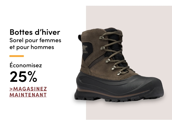 Bottes d'hiver Sorel pour femmes et pour hommes économisez 25%