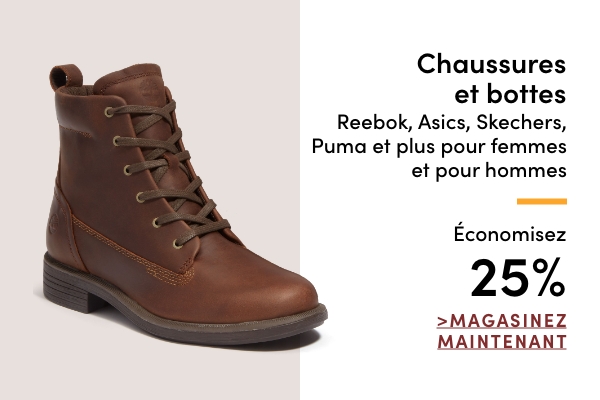 Chaussures et bottes Reebok, Asics, Skechers, Puma et plus pour femmes et pour hommes économisez 25%