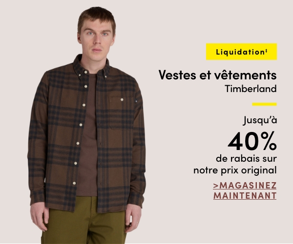 Vestes et vêtements Timberland en liquidation jusqu'à 40% de rabais sur notre prix original