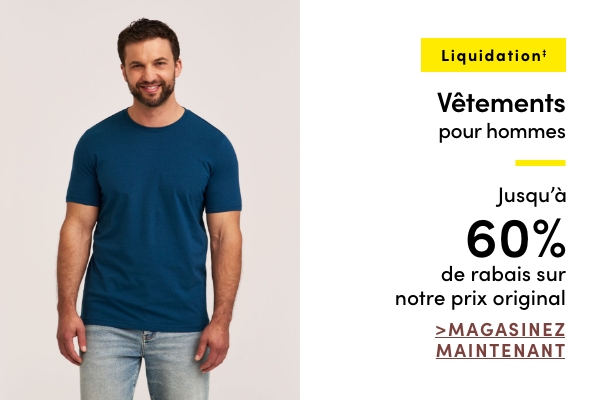 liquidation vêtements pour hommes jusqu'à 60% de rabais sur notre prix original