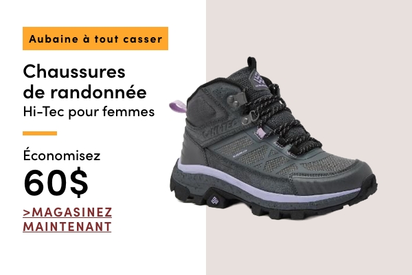 Aubaine à Tout Casser Chaussures de randonnée Hi-tec pour femmes économisez 60$