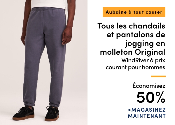Aubaine à Tout Casser Tous les chandails et pantalons de jogging en molleton Original WindRiver à prix courant pour hommes économisez 50%