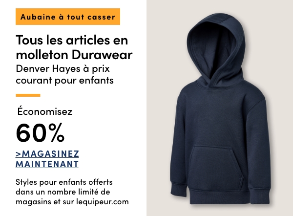 Aubaine à Tout Casser Tous les articles en molleton Durawear Denver Hayes à prix courant pour enfants économisez 60%