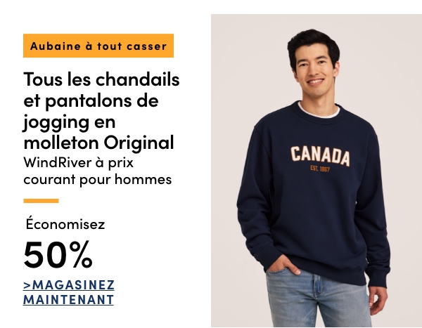 Aubaine à Tout Casser Tous les chandails et pantalons de jogging en molleton Original WindRiver à prix courant pour hommes économisez 50%